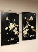 A pair of Japanese Shibayama panels, 36 cm x 60 cm.