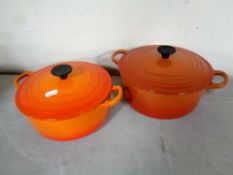 Two Le Crueset cast iron lidded pans
