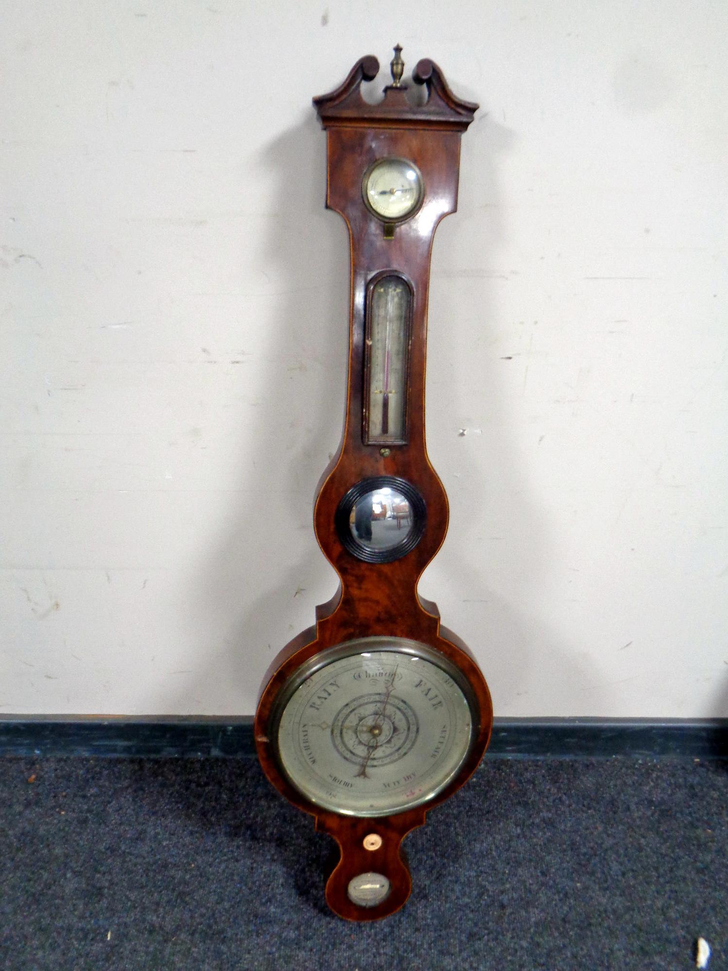 A 19th century BE Edwards Shoreditch banjo barometer