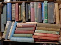 A box of vintage books to include Pilgrim's Progress, Wuthering Heights,