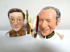 Two Royal Doulton Carry On Classics character jugs - Sid James & Charles Haughtry number 375 of