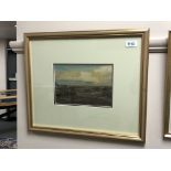 Richard W Marshall : An open landscape underneath a cloudy sky, oil on panel, signed, 15 x 23 cm,
