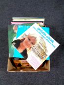 A box containing a large quantity of vinyl LPs, female artists, Peggy Lee, Petula Clark,