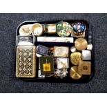 A tray containing a large quantity of assorted costume jewellery, gent's wristwatches,