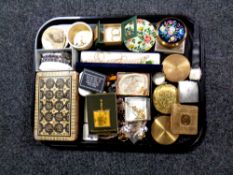 A tray containing a large quantity of assorted costume jewellery, gent's wristwatches,