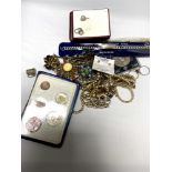 A small quantity of costume jewellery, commemorative crown,