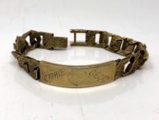 A heavy silver gilt identity bracelet CONDITION REPORT: 57g.