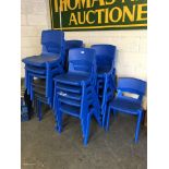 A set of 29 plastic school chairs