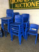 A set of 29 plastic school chairs