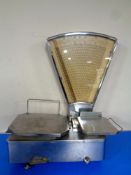 A set of 20th century Danish stainless steel grocer's scales