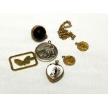A small quantity of pendants,
