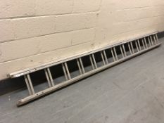 An aluminium double extension ladder