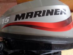 A Mariner 15 outboard motor