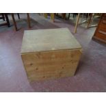 A pine packing crate