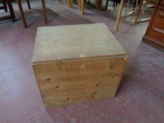 A pine packing crate