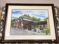 D W "Ginty" Bewick : The Diamond Inn, Ponteland, colour chalks, 62 x 43 cm, framed.