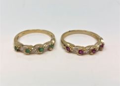 Two 9ct gold dress rings, 4.2g.