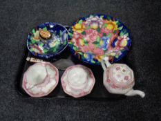 A tray of five pieces of Royal Doulton Arvon bone china tea ware,