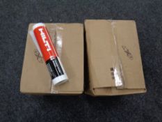 Two boxes containing Hilti fire stop acrylic sealant