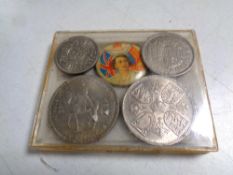 A set of 1953 British coins in perspex case