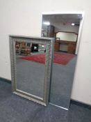 Two contemporary framed mirrors