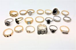 A collection of twenty gold plated dress rings (20)