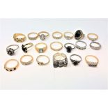 A collection of twenty gold plated dress rings (20)