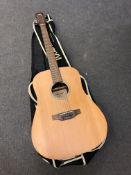 A Lorenzo Flame Series acoustic guitar in soft carry case