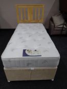 A Deep Sleep Chatsworth 3ft mattress with storage divan base and pine headboard
