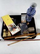 A tray of violin bow, desk flag pole,