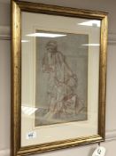 After Antoine Watteau : A colour print depicting figures, 22 x 33 cm,