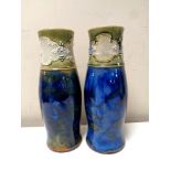 A pair of Royal Doulton stoneware vases, height 20.