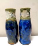 A pair of Royal Doulton stoneware vases, height 20.