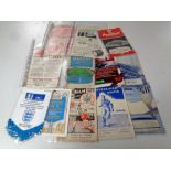A box of 1950's football programmes including Fulham, Colchester, West Bromwich Albion,