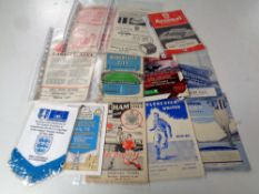 A box of 1950's football programmes including Fulham, Colchester, West Bromwich Albion,