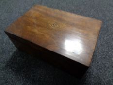 A 19th century walnut writing box