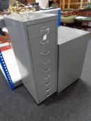 A 20th century Bisley metal nine drawer index chest