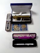 Four boxed pens to include Papermate and Waterman,