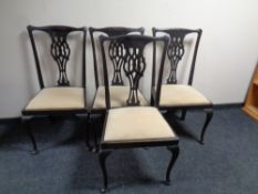 A set of four antique Chippendale style dining chairs on cabriole legs