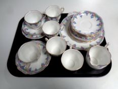 A tray of twenty pieces of Royal Albert bone tea china