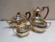 A four piece silver tea service, Sheffield 1947. CONDITION REPORT: 1757g gross.