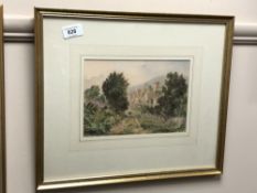 Richard W Marshall : Two figures walking along a track in Swaledale, watercolour, signed,