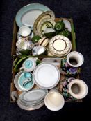 Two boxes containing a large quantity of miscellaneous ceramics and glassware to include Royal