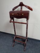 A reproduction 19th century style gent's valet stand fitted two drawers