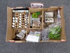 A box containing a quantity of miniature lead and plastic soldiers to include Lancashire games,