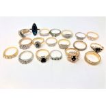 A collection of nineteen gold plated dress rings (19)
