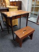 A shaped Edwardian occasional table together with a cracket