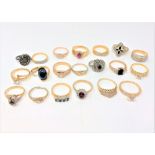 A collection of twenty gold plated dress rings (20)