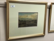 Richard W Marshall : An open landscape underneath a cloudy sky, oil on panel, signed, 15 x 23 cm,