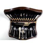 A 20th century oak canteen of chrome and stainless steel plated Utility cutlery